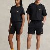 Musta naisten Ralph Lauren Polo Sport lyhythihaiset collegepaidat
