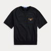 Musta naisten Ralph Lauren Polo Sport lyhythihaiset collegepaidat