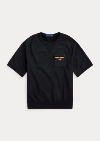 Musta naisten Ralph Lauren Polo Sport lyhythihaiset collegepaidat