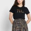 Musta naisten Ralph Lauren Pyöreäkaula-aukkoiset T-paidat Musta naisten Ralph Lauren Pyöreäkaula-aukkoiset T-paidat