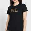 Musta naisten Ralph Lauren Pyöreäkaula-aukkoiset T-paidat Musta naisten Ralph Lauren Pyöreäkaula-aukkoiset T-paidat