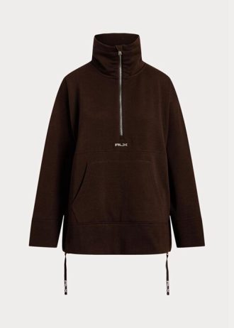 Musta naisten Ralph Lauren Quarter-vetoketjullinen villapaita fleece-tunika