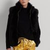 Musta naisten Ralph Lauren Shearling-liivi Musta naisten Ralph Lauren Shearling-liivi