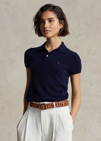 Musta naisten Ralph Lauren Slim Fit Cashmere poolopaidat Musta naisten Ralph Lauren Slim Fit Cashmere poolopaidat