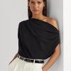 Musta naisten Ralph Lauren Stretch Jersey Topit