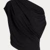 Musta naisten Ralph Lauren Stretch Jersey Topit