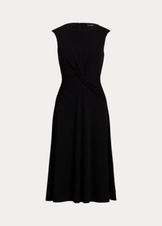 Musta naisten Ralph Lauren Twist-Front Jersey-mekko