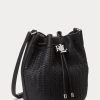 Musta naisten Ralph Lauren Woven Medium Andie -käsilaukku