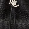 Musta naisten Ralph Lauren Woven Medium Andie -käsilaukku