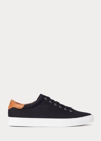 Musta/ruskea miesten Ralph Lauren Jermain Pique -lenkkarit Musta/ruskea miesten Ralph Lauren Jermain Pique -lenkkarit