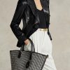 Musta/valkoinen Houndstooth naisten Ralph Lauren Houndstooth keskikokoiset Bellport-laukut Musta/valkoinen Houndstooth naisten Ralph Lauren Houndstooth keskikokoiset Bellport-laukut