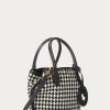 Musta/valkoinen Houndstooth Naisten Ralph Lauren Houndstooth Mini Bellport Kangaskassit Musta/valkoinen Houndstooth Naisten Ralph Lauren Houndstooth Mini Bellport Kangaskassit