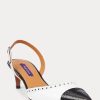 Musta/valkoinen naisten Ralph Lauren Garland -väriset Slingback-korkokengät