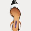 Musta/valkoinen naisten Ralph Lauren Garland -väriset Slingback-korkokengät