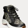 Mustat/harmaat naisten Ralph Lauren Rylee -monogrammit jacquard-korkeat lenkkarit