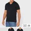 Mustat miesten Ralph Lauren 2 Pack Essential V-kaula T-paidat