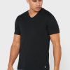 Mustat miesten Ralph Lauren 2 Pack Essential V-kaula T-paidat