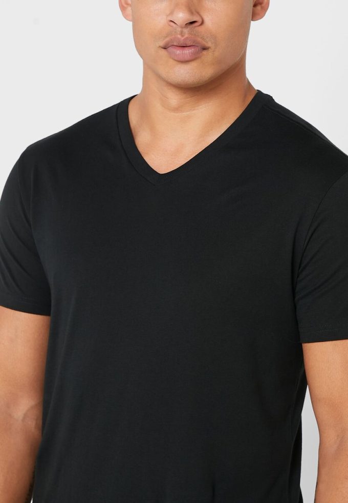 Mustat miesten Ralph Lauren 2 Pack Essential V-kaula T-paidat
