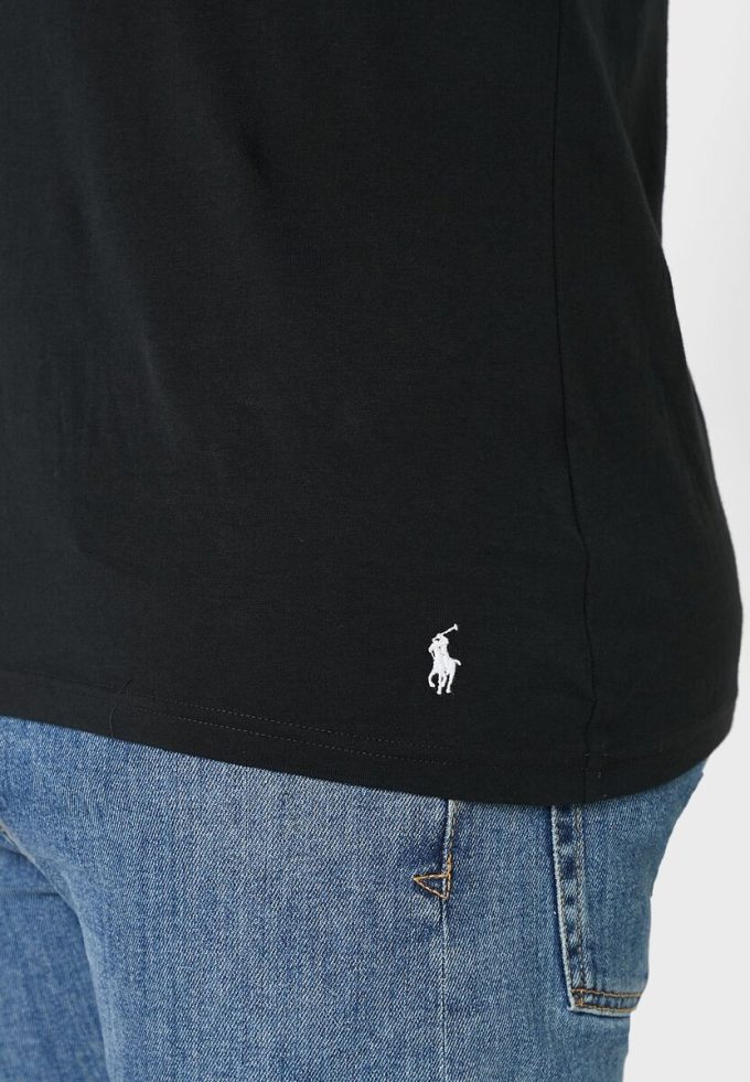 Mustat miesten Ralph Lauren 2 Pack Essential V-kaula T-paidat