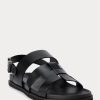 Mustat miesten Ralph Lauren Biorn Calfskin sandaalit Mustat miesten Ralph Lauren Biorn Calfskin sandaalit