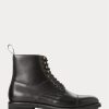 Mustat miesten Ralph Lauren Bryson -nahkasaappaat Mustat miesten Ralph Lauren Bryson -nahkasaappaat