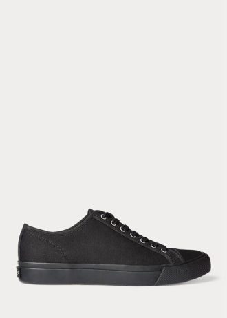 Mustat miesten Ralph Lauren Canvas -lenkkarit Mustat miesten Ralph Lauren Canvas -lenkkarit