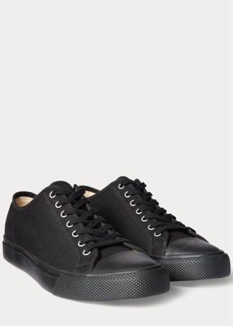 Mustat miesten Ralph Lauren Canvas -lenkkarit Mustat miesten Ralph Lauren Canvas -lenkkarit