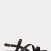 Mustat miesten Ralph Lauren Carlion Calfskin -sandaalit Mustat miesten Ralph Lauren Carlion Calfskin -sandaalit
