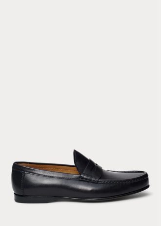 Mustat miesten Ralph Lauren Chalmers Calfskin Penny Loafers