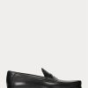 Mustat miesten Ralph Lauren Chalmersin kiillotetut vasikannahkaiset pennyloaferit
