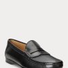 Mustat miesten Ralph Lauren Chalmersin kiillotetut vasikannahkaiset pennyloaferit