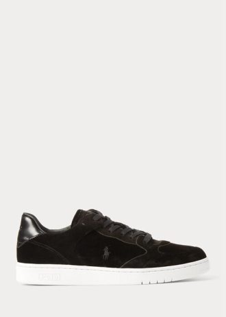 Mustat miesten Ralph Lauren Courtin samettiset matalat tennarit Mustat miesten Ralph Lauren Courtin samettiset matalat tennarit