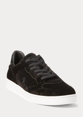 Mustat miesten Ralph Lauren Courtin samettiset matalat tennarit Mustat miesten Ralph Lauren Courtin samettiset matalat tennarit