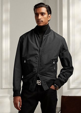 Mustat miesten Ralph Lauren Drayton Cotton-Blend Bomber -takit