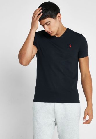 Mustat miesten Ralph Lauren Essential T-paidat V-kaula-aukolla
