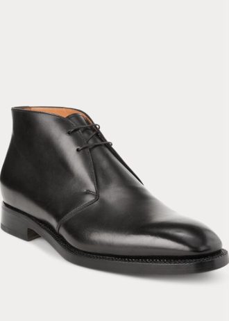 Mustat miesten Ralph Lauren Frasco Calfskin Chelsea -saappaat Mustat miesten Ralph Lauren Frasco Calfskin Chelsea -saappaat