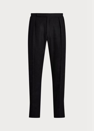 Mustat miesten Ralph Lauren Gregoryn käsintehdyt Barathea Tuxedo -housut Mustat miesten Ralph Lauren Gregoryn käsintehdyt Barathea Tuxedo -housut