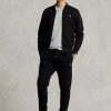 Mustat miesten Ralph Lauren -kaksoisneulotut Bomber-takit