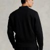 Mustat miesten Ralph Lauren -kaksoisneulotut Bomber-takit