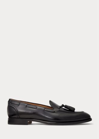 Mustat miesten Ralph Lauren Lutherin tupsut vasikanahkaiset loaferit