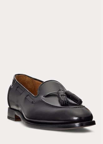 Mustat miesten Ralph Lauren Lutherin tupsut vasikanahkaiset loaferit
