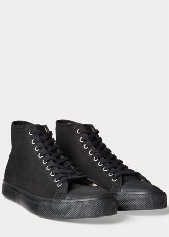Mustat miesten Ralph Lauren Mayport Canvas -lenkkarit Mustat miesten Ralph Lauren Mayport Canvas -lenkkarit