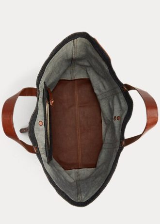 Mustat miesten Ralph Lauren nahkaverhoilut farkkukassit