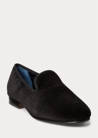 Mustat miesten Ralph Lauren Paxton Velvet -mekkokengät