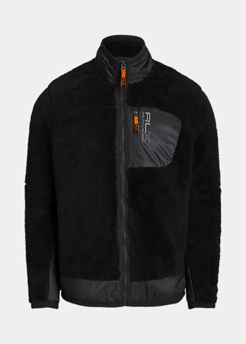 Mustat miesten Ralph Lauren Pile -fleecetakit Mustat miesten Ralph Lauren Pile -fleecetakit