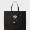 Mustat miesten Ralph Lauren Polo Bear -kangaskassit Mustat miesten Ralph Lauren Polo Bear -kangaskassit