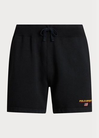 Mustat miesten Ralph Lauren Polo Sport -fleece-shortsit