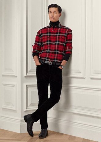 Mustat miesten Ralph Lauren Slim Fit Stretch Velvet -farkut Mustat miesten Ralph Lauren Slim Fit Stretch Velvet -farkut