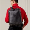 Mustat miesten Ralph Lauren tikatut nahkareput Mustat miesten Ralph Lauren tikatut nahkareput