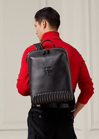 Mustat miesten Ralph Lauren tikatut nahkareput